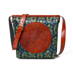 Luxfair's Boho Leather Crossbody Bag - Handcrafted Indigo & Brown Design