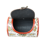 Luxfair's Handcrafted Patterned Leather Barrel Bag - Image 3