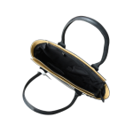 Divine's Elegant Black Leather Tote Bag with White Pouch - Versatile Work & Casual Carry - Image 3